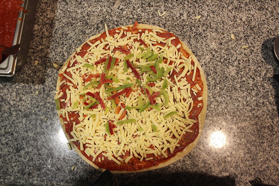 Pizza chorizo et poivrons