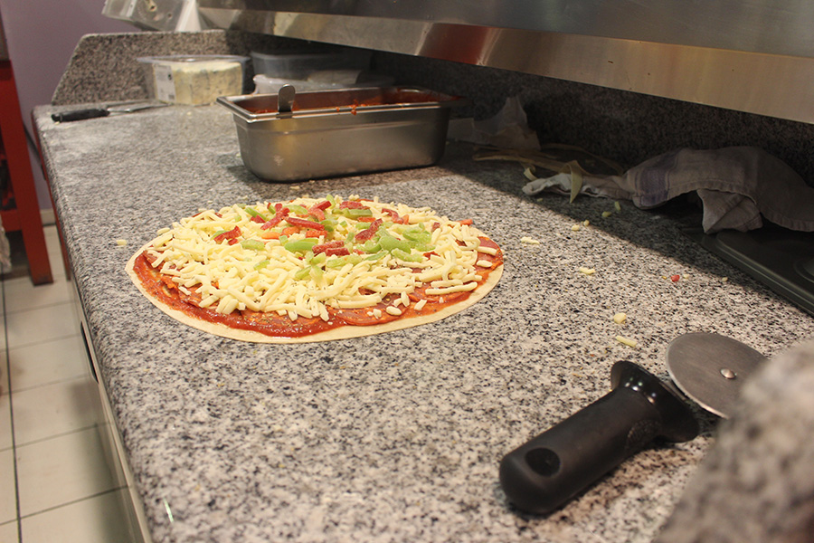 Pizza chorizo et poivrons